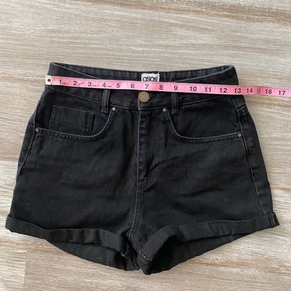 Ultra high waist black denim shorts - Picture 6 of 7